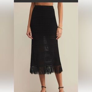 Z Supply Black Flynn Midi Skirt